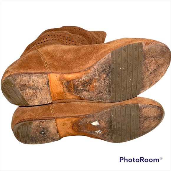 Ugg Abilene Chestnut Suede Knee High Slouch Boot. - Picture 5 of 6